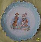 ANTIQUE QUIMPER PLATES MAN AND WOMAN SIGNED  