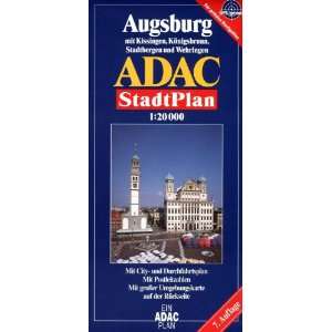  Augsburg (Bavaria, Germany) 120,000 Street Map ADAC 