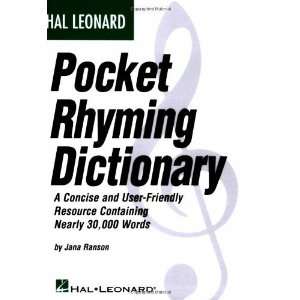  Hal Leonard Pocket Rhyming Dictionary A Concise and User 