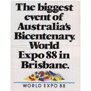   Australias bicentenary. World Expo 88 in Brisbane. 1987 Home