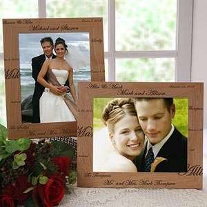  Personalized Wedding Photo Frames   Mr and Mrs Collection 