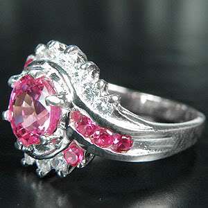 23.35 CT. PINK SAPPHIRE SILVER 925 RING  