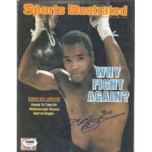  Sugar Ray Leonard Autographed/Hand Signed 1986 Sports 