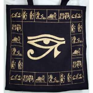  Black and Gold Eye of Horus Tote Bag Wiccan Wiccca Pagan 