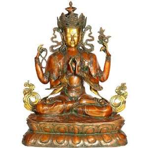  Armed Shadakshari Avalokiteshvara   Brass Sculpture