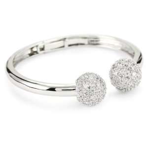  CZ by Kenneth Jay Lane Trend CZ Pave Ball Hinged Front 