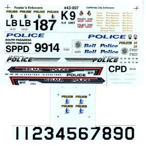  #43007 1/43 California Cities #1 Police Decals