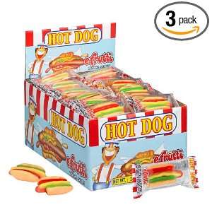 frutti Hot Dog Gummi Candy Bag, 2.45 Ounce (Pack of 3)  