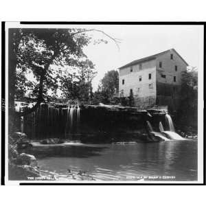  The upper falls, 1914, Waterfall,mill,old building