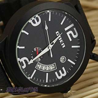 Goer Fashin Black Design Mens Automatic Mechanical Wrist Watch Date 