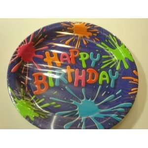    Splat Birthday Party Dinner Plates 8 Count 9 Inch Toys & Games