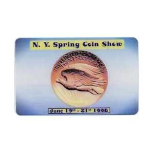   Phone Card 5m New York Spring Coin Show (06/98) $20. Gold Eagle Coin