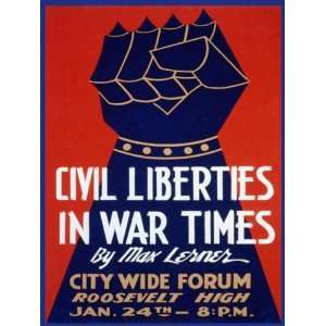  CIVIL LIBERTIES IN WAR TIMES THEATRE SHOW UNITED STATES AMERICAN US 