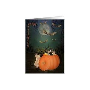  Happy Halloween Cat, Bat, Pumpkin Card Health & Personal 