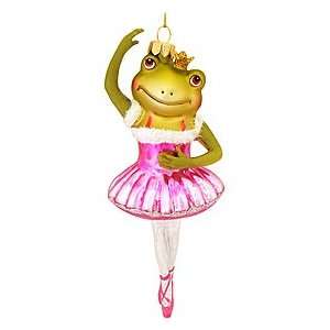  Frog Ballerina Glass Ornament