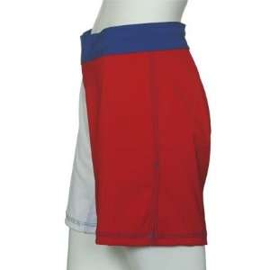   Women 3 Colors MMA Fight Shorts   Red/White/Blue