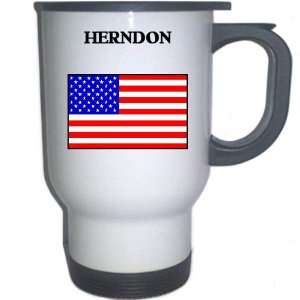  US Flag   Herndon, Virginia (VA) White Stainless Steel Mug 