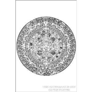  Aztec Sun Calendar   24x36 Poster 