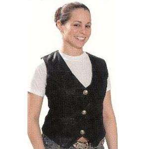  Kerr Womens Buffalo Nickel Leather Vest   12/Black 