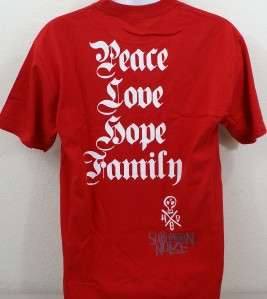   Mens HED PE Peace Love Hope Family Suburban Noize Red T Shirt Medium