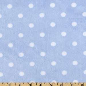  62 Wide Minkee Tagalongs Polka Dot Blue Fabric By The 