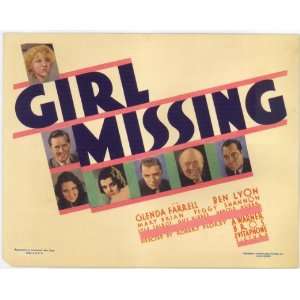  Girl Missing   Movie Poster   11 x 17