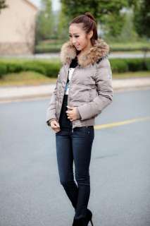   2011 New Women hooded FUR+90% duck winter down parka coat jacket