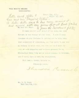 THEODORE ROOSEVELT   TYPED LETTER SIGNED  