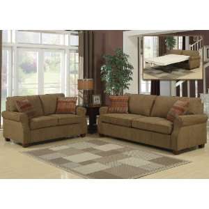  3pc Transitional Modern Fabric Sofa Bed Set, AC ALE S1 