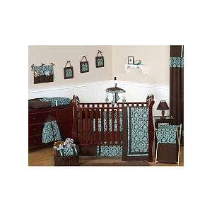  Turquoise and Brown Bella Baby Bedding 9pc Crib Set Baby