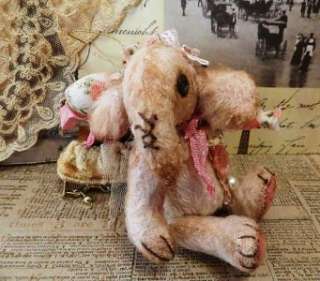 Two faced  Teddy Elephant 5.5 inches antique head by Vintee Town 