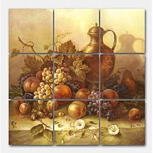 Fruit Bouquet 2 by Corrado Pila, ceramic tiled mural 24 x 24 by 