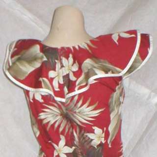 Good Times Mumuu Dress Hawaiian Aloha Tropical Asymmetrical SZ LG 