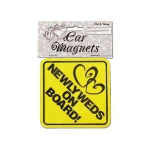  Bulk Pack of 24   Newlyweds on Board car magnets, set of 2 
