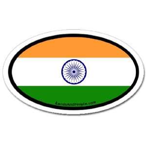  India Indian Flag Car Bumper Sticker Decal Oval 