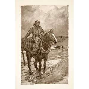 1911 Print De Panne Belgium Shrimp Fisherman Horseback Riding George 