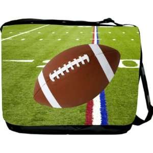  Football on Red White & Blue Field Messenger Bag   Book 
