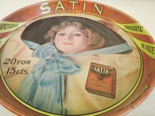 Antique 15 Cent Satin Turkish Cigarettes Advertising Lady Metal Tin 