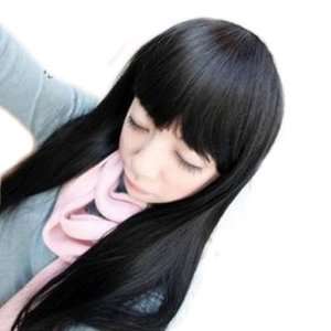   Fashion natural Long BLACK straight Wigs full cosplay wig jf010218