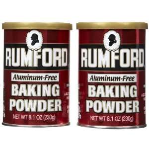 Rumford Aluminum Free Baking Powder, Canisters, 8.1 oz, 2 pk