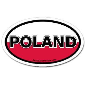  Poland and Polish Flag Car Bumper Sticker Decal Oval 