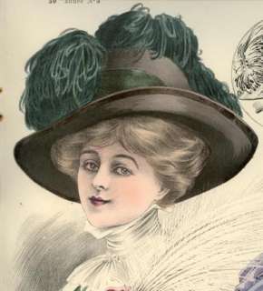 MODISTE UNIVERSELLE Oct,1908  HATS Chapeau enfant garni  