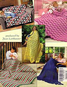 ASN/6 Easy Crocheted Afghans Leaflet/Crochet Patterns  