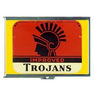 Vintage Condom Tin Trojans ID Holder, Cigarette Case or Wallet MADE 