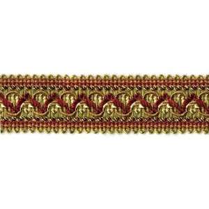 1 1/2 Banding Trim Red/Sage/Gold By The Yard Arts 