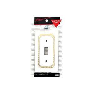   White switchplace cover with gold banding   Case of 72 Automotive