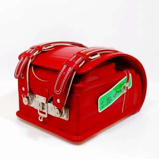   Japanese school backpack RANDOSERU red cowhide leather titanium lock