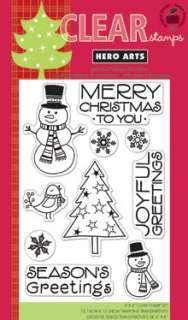 2011 Hero Arts SNOWMAN CHRISTMAS clear stamp set  