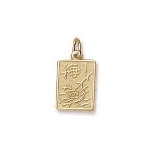  Mahjong Tile Charm in Yellow Gold Jewelry