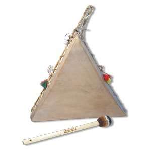  Bolivian Triangular Two Sided Hand Drum 